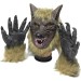Máscara de cabeza de lobo con guantes