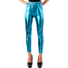 Leggins metalizados de cintura alta, efecto moldeador y tejido elástico.