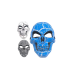 Máscara de calavera craquelada en colores azul, blanco y negro para Halloween y disfraces