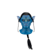 Máscara de látex Avatar azul con pelo y orejas puntiagudas.