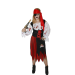 disfraz pirata zombie mujer, vestido pirata con efecto sangre, disfraz de corsaria terror, disfraz pirata con pañuelo ensangrentado