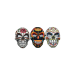 Máscara calavera estilo Catrina – 3 modelos diferentes: multicolor claro, negro con naranja, multicolor vivo. Ideal para Halloween, Día de los Muertos y carnaval.