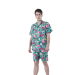 Conjunto hawaiano para hombre, con camisa de manga corta y pantalón corto, ideal para verano y actividades al aire libre.