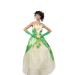 Disfraz de princesa rana con corte elegante y ajuste cómodo, perfecto para eventos y representaciones teatrales.