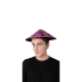 Sombrero chino mandarín de fieltro o satén, talla única para adulto, ideal para disfraces orientales y eventos temáticos.