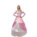 Disfraz de princesa Bella Durmiente en tonos rosa y blanco, con manga larga, hombreras y diseño de una sola pieza, ideal para eventos y fiestas temáticas