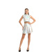 Disfraz alienígena futurista con efecto holográfico para mujer, estilo retro de los años 80, ideal para fiestas temáticas y festivales