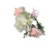 Tocado de Flores Rosas y Blancas (Adulto Y Niña)