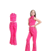 Disfraz Cowgirl para niñas con chaleco, pantalones acampanados y pañuelo, perfecto para Halloween y fiestas temáticas.