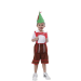 Disfraz tirolés infantil estilo alemán para niño, incluye camiseta blanca de manga corta, pantalones marrones con tirantes rojos y gorro tradicional. Perfecto para Oktoberfest, fiestas temáticas y eventos culturales
