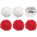 Elegante accesorio Flores Flamenca. Son impresionante, hemos preparado para usted un pack de 6 con colores vibrantes (3 rojas + 3 blancas)