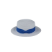 Sombrero canotier de estilo francés en tono natural con cinta decorativa, ideal para mujer en verano.