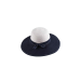 Sombrero pamela bicolor de mujer con ala marrón y cinta con lazo decorativo