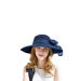 Sombrero pamela azul de fibra trenzada con lazo decorativo del mismo color