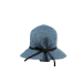 Sombrero de verano trenzado con cinta decorativa negra y ala ancha