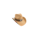 Sombrero estilo western con detalles bordados en el ala y banda con adornos metálicos.