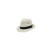 Sombrero fedora tejido de fibras naturales con banda negra y ventilación calada, tallas 56 y 58, con tiras ajustables