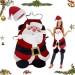 Delantal Navidad Adulto Mujer con Gorrro Papanoel, Delantal Navideño, Delantal Muñeco de Nieve, Delantal Cocina Navidad Rojo, Regalo Navidad Mama Año Nuevo (Delantal Papanoel+Gorro Navidad)