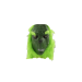 Máscara estilo Grinch para adulto con pelo verde y detalles 3D.