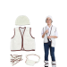 Disfraz de pastor para niño con chaleco de borreguito, gorro y polainas, ideal para representaciones y belenes vivientes.