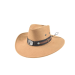 Sombrero Vaquero Western con Cinta en Negro y Marrón, Adorno en Forma de Toro