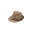 Sombrero borsalino con cinta marrón, hecho en papel, estilo clásico y elegante.