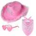 Sombrero Cowgirl Plumas + Gafas + Bandana (Mujer)