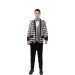 traje elegante con rombos hombre, disfraz original con chaqueta y pajarita, traje carnaval arlequín moderno, disfraz formal diferente hombre