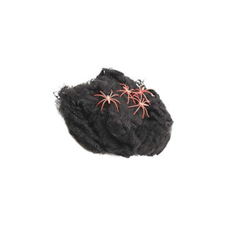 Tela de araña decorativa de 100g con arañas colgantes negras para Halloween