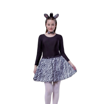Disfraz Cebra Niña – Vestido, Diadema y Pajarita