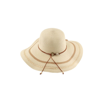 Sombrero tipo pamela con ala ancha y diseño artesanal natural