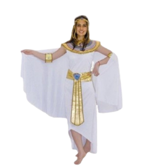Disfraz de egipcia faraona para mujer con vestido dorado asimétrico