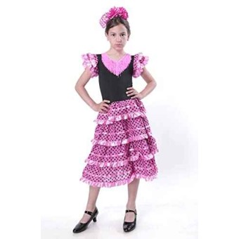 Vestido Sevillanas Fucsia ( Infantil )